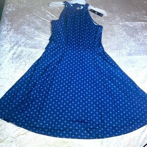 Elegant Blue Halter Mini Dress
